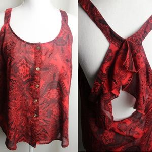 Charlotte Russe Cutesy Red | Black Blouse